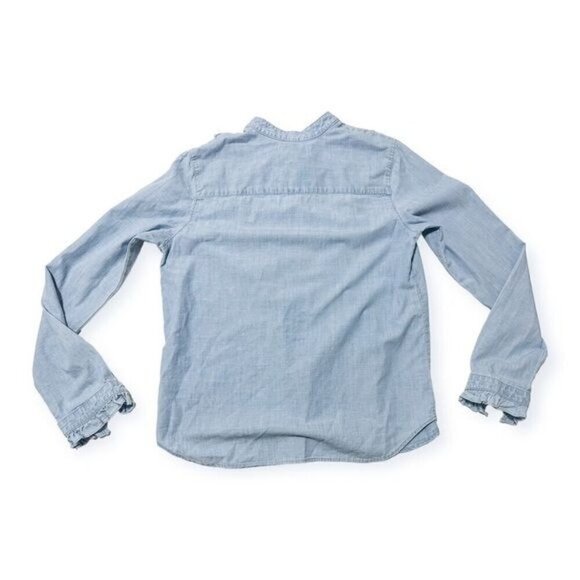 AMO Cooper Ruffled Chambray Shirt, Chambray, Size M, NWT, - Picture 6 of 14